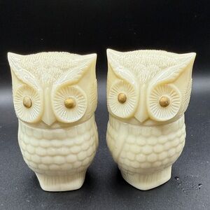 Owl Milk Glass perfume bottles. ( empty)